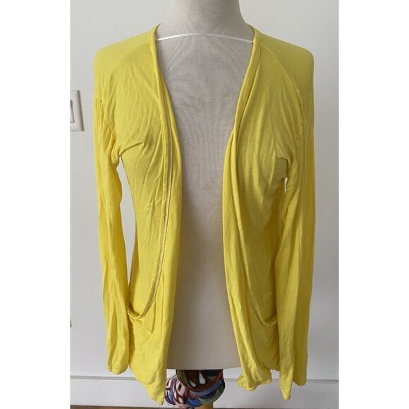 Marietta Long Sleeve Soft Open Front Cardigan Sweater Yellow Women's M - Picture 1 of 7